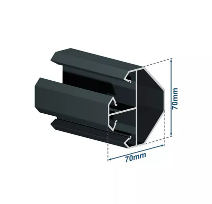 Poteaux De Clôture 3 Pcs Gris Foncé 185 Cm Aluminium